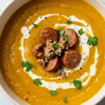 Creamy Butternut Squash and Beef Sausage Soup
