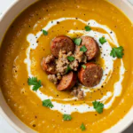 Creamy Butternut Squash and Beef Sausage Soup