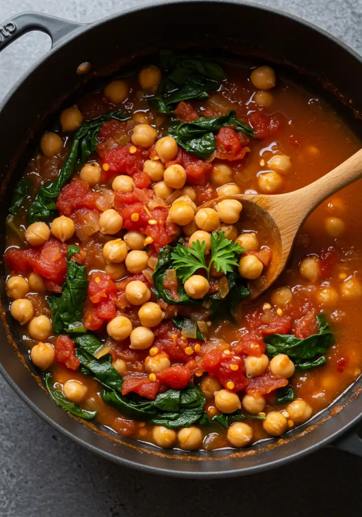 Healthy One Pot Tomato and Chickpea Stew