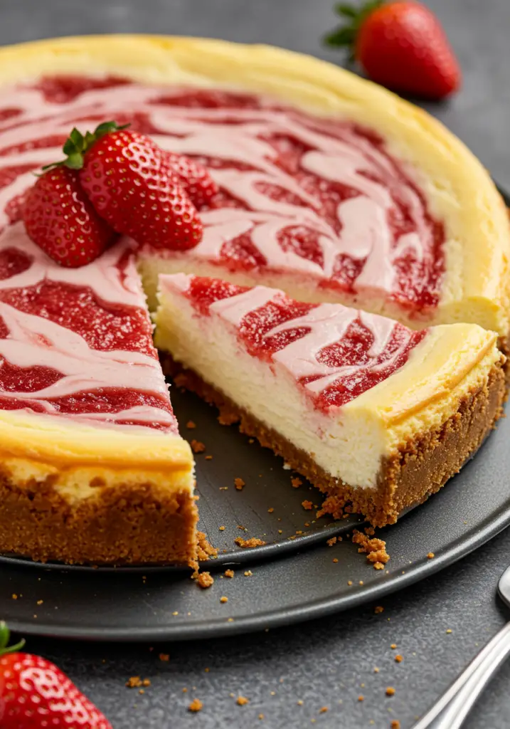 Strawberry Swirl Cheesecake