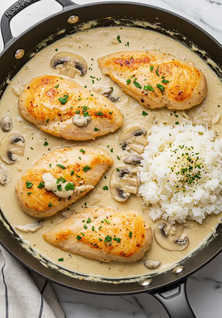 Creamy Smothered Chicken and Rice