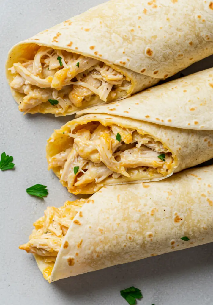 Cheesy Garlic Chicken Wraps