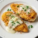 Crispy Parmesan Chicken with a Rich Garlic Sauce