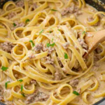 One-Pot Creamy Beef and Garlic Butter Pasta