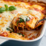 Easy Tomato Spinach Ravioli Bake