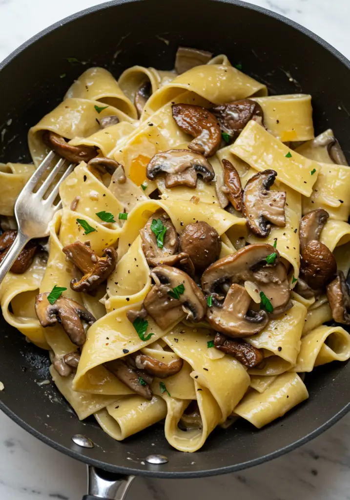 Caramelized Wild Mushroom Pappardelle Pasta
