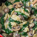 Creamy Spinach and Mushroom Orzo