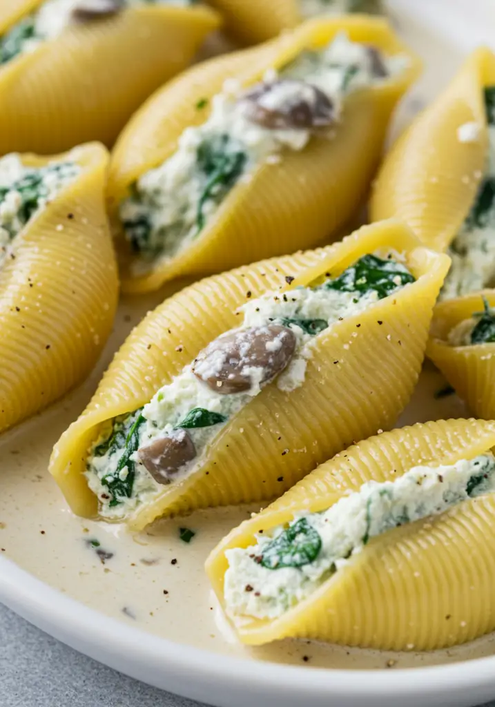 Creamy Garlic Mushroom Stuffed Shells