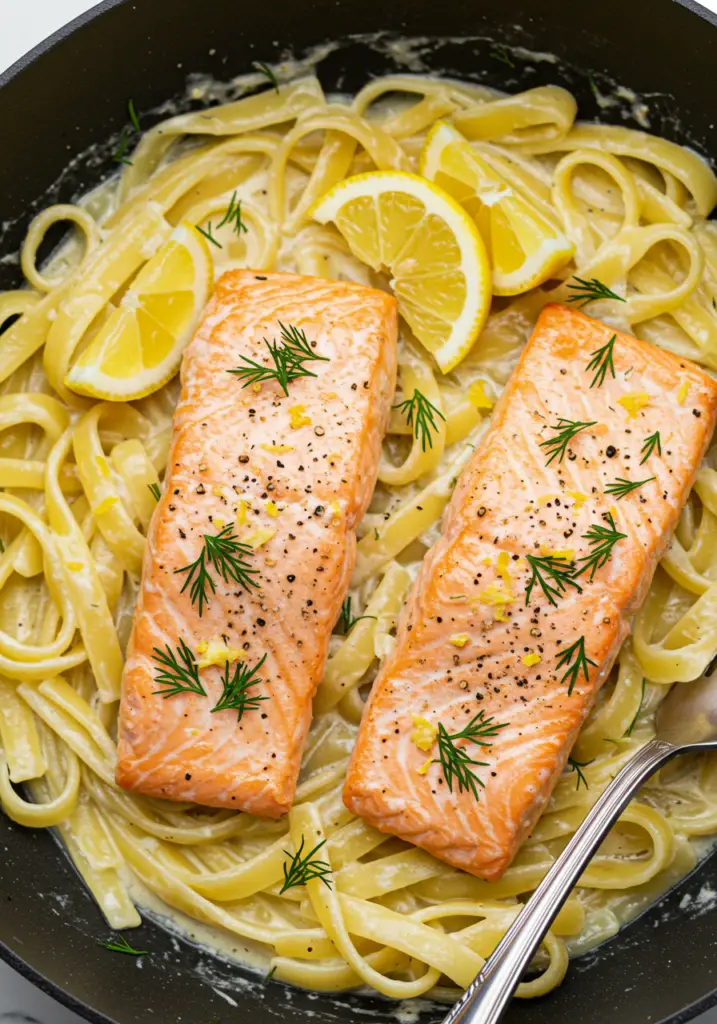 Lemon Dill Salmon Pasta