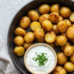 Crispy Potato Bites with Herb Yogurt Sauce