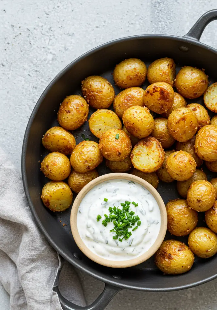 Crispy Potato Bites with Herb Yogurt Sauce