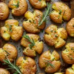 Smashed Potatoes with Garlic and Herbs
