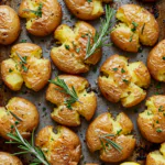Smashed Potatoes with Garlic and Herbs