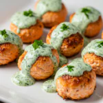 Baked Salmon Meatballs with Creamy Avocado Sauce