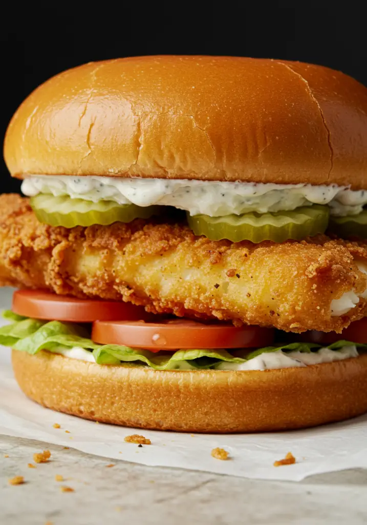 Crunchy Fried Cod Fish Sandwich