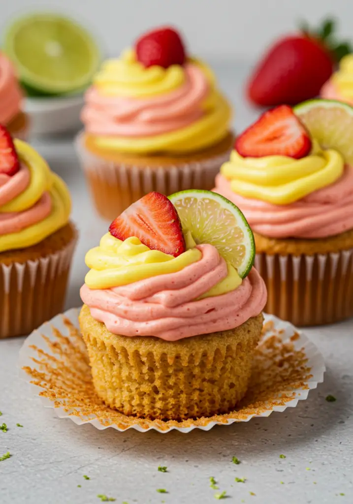 Strawberry Mango Margarita Cupcakes
