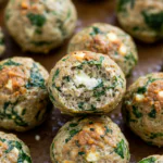 Spinach Feta Baked Turkey Meatballs
