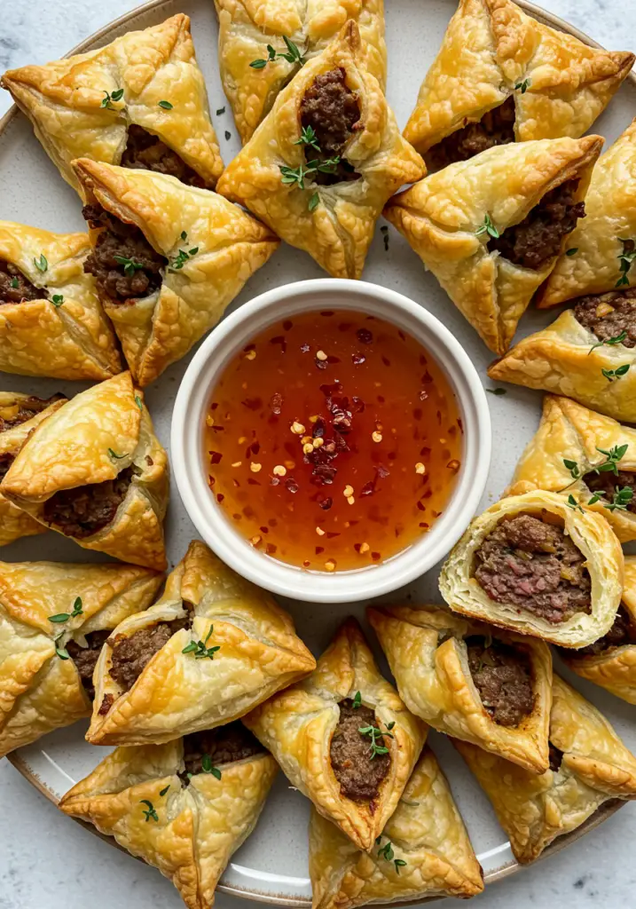 Beef Wellington Turnover with Sweet Chili Sauce